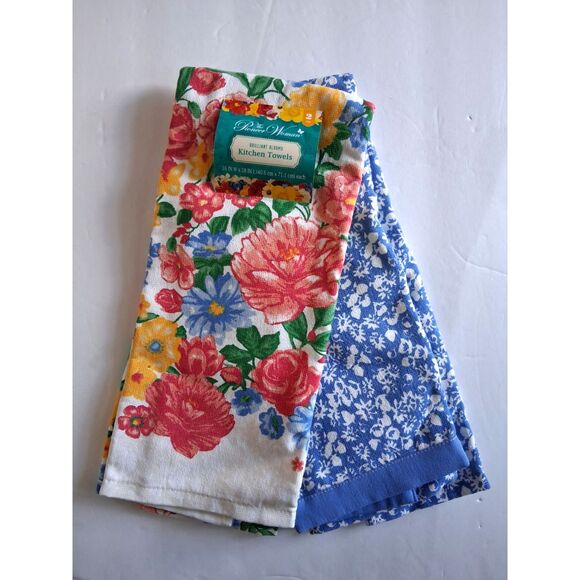 The Pioneer Woman Other - Pioneer Woman Brilliant Blooms Kitchen Towels 2 Pack Floral Cotton 16x28 New